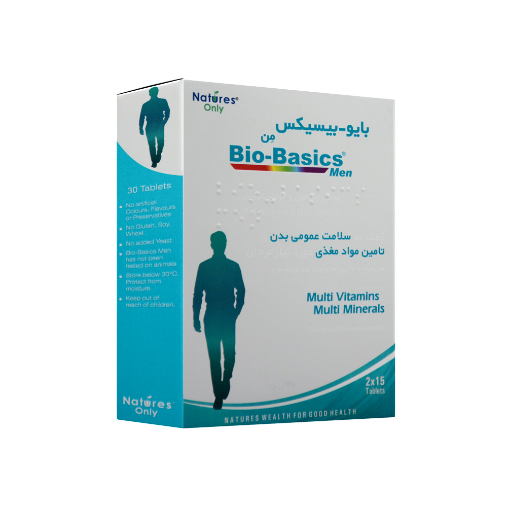 تصویر مولتی ویتامین آقایان بایوبیسیکس نیچرز اونلی 30 عددی